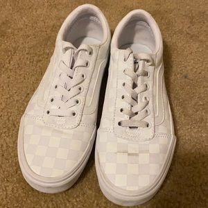 Checkered white vans W7 M5